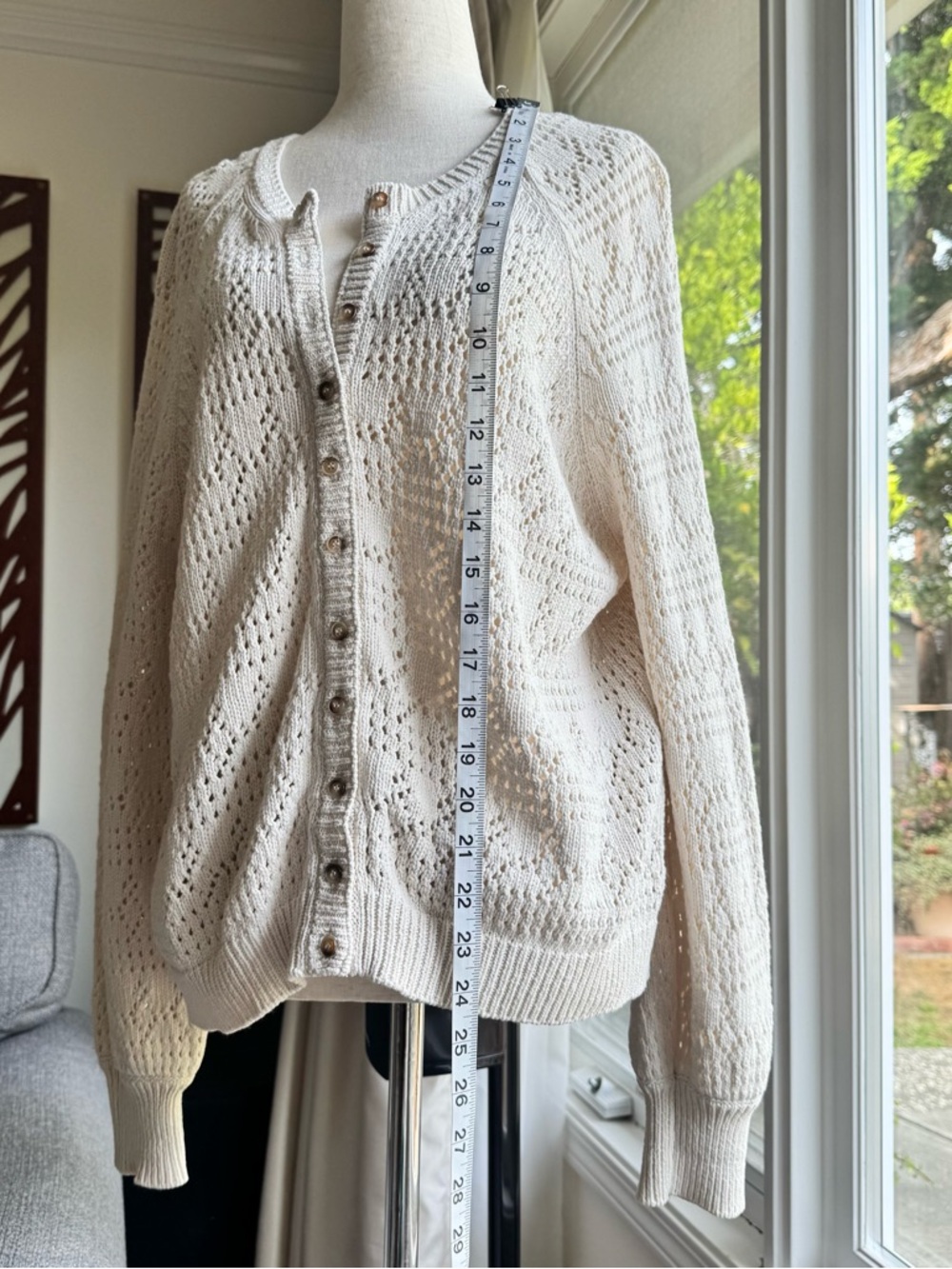 Sezame Capucine Cardigan Small Cream - Picture 11 of 12